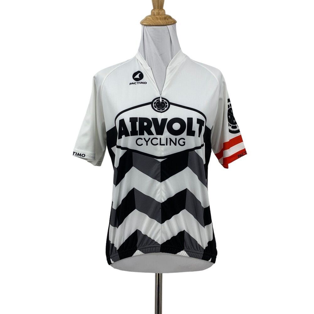 Pactimo Airvolt Cycling Jersey Womens 2XS White 1/4 Zip Elastic Hem Short Sleeve